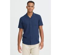 Leinenhemd BLEND "BHLinas", Herren, Gr. XL, US-Größen, marineblaus, 55% Leinen, 45% Viskose, unifarben, Basic normal, ohne Ausschnitt, normaler Saum, Hemden, Stilvolles Kurzarmhemd aus Leinenmix (4379