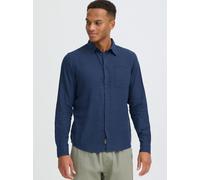 BLEND Leinenhemd Herren Regular Fit blau, XXL