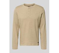 Langarmshirt BLEND "BHIBRAT GRANDAD L/S", Herren, Gr. S, crockery, Single Jersey, Obermaterial: 100% Baumwolle, unifarben, regular fit normal, Rundhals, Shirts (31784108-S) crockery