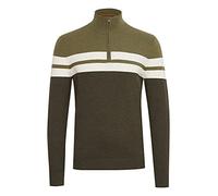 Blend Naresh Herren Strickpullover Troyer Feinstrick Pullover mit Stehkragen aus 100% Baumwolle, Größe:L, Farbe:Deep Depths (190413)