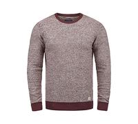 Blend Nathan Herren Strickpullover Feinstrick Pullover Mit Rundhals Und Melierung Aus 100% Baumwolle, Größe:XXL, Farbe:Wine Red (73812)