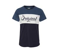 Blend Nero Herren T-Shirt Kurzarm Shirt Print Mit Streifen Und Rundhalsausschnitt, Größe:L, Farbe:Navy (70230)
