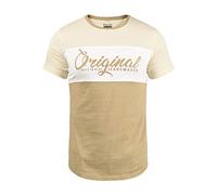 Blend Nero Herren T-Shirt Kurzarm Shirt Print Mit Streifen Und Rundhalsausschnitt, Größe:XL, Farbe:Cornstalk (161315)