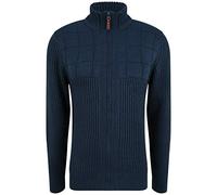 Blend Oteros Herren Strickjacke Cardigan Grobstrick mit Stehkragen, Größe:L, Farbe:Dress Blues (194024)