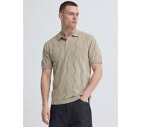 Poloshirt BLEND "BHDuran Knit", Damen, Gr. M, crockery, Feinstrick, 100% Baumwolle, gemustert, Basic, normal normal, ohne Ausschnitt, Rippbündchen, Shirts, Modernes Poloshirt mit Lochstrickmuster (897