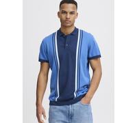Poloshirt BLEND "BHPolo", Herren, Gr. M, blau (marineblaus), Web, 100% Baumwolle, gestreift, regular fit normal, V-Ausschnitt, normaler Saum, Shirts, Lässiges Poloshirt (59892103-M) marineblaus