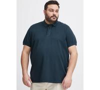 Poloshirt BLEND "BHBT-Shirt Big & Tall", Damen, Gr. 6XL, blau (marineblaus), Web, 100% Baumwolle, unifarben, regular fit normal, V-Ausschnitt, normaler Saum, Shirts, Basic Poloshirt mit Stickerei (438