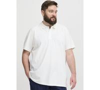 Poloshirt BLEND "BHBT-Shirt Big & Tall", Damen, Gr. 6XL, weiß (snow weiß), Web, 100% Baumwolle, unifarben, regular fit normal, V-Ausschnitt, normaler Saum, Shirts, Basic Poloshirt mit Stickerei (95001