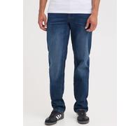 Straight-Jeans BLEND "BHROCK REG FIT PPNOOS", Herren, Gr. 38, Länge 32, denim dunkelblau, Denim/Jeans, Obermaterial: 99% Baumwolle, 1% Elasthan, Abriebeffekte, regular fit lang, Jeans Straight-Jeans,