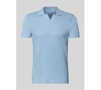 Blend Regular Fit Polo-Shirt mit Strukturmuster Modell 'Heskild' in Jeansblau, Größe L