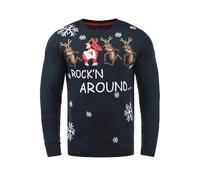 Blend Rudolph Herren Strickpullover Weihnachtspullover Mit Rundhalsausschnitt, Größe:XXL, Farbe:Dark Navy/Dance (74678)
