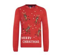 Blend Rudolph Herren Strickpullover Weihnachtspullover Mit Rundhalsausschnitt, Größe:XXL, Farbe:Pomp Red/Christmas (73859)