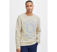Longpullover BLEND "BHSweatshirt", Herren, Gr. XL, oyster gray, Sweatware, 100% Baumwolle, bedruckt, regular fit, Pullover Longpullover, Klassischer Sweatpullover mit Rundhalsausschnitt (15573460-XL)