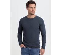 Rundhalspullover BLEND "Rundhalspullover BHOdin", Herren, Gr. XXL, blau (mood indigo blau), Feinstrick, Obermaterial: 50% Baumwolle CO. 50% Polyacryl PAN., unifarben, casual, Rundhals, Langarm, Pullov