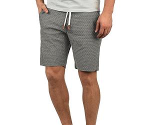 Blend Serge Herren Chino Shorts Bermuda Kurze Hose Mit Rauten-Muster Und Kordel-Gürtel Aus 100% Baumwolle Regular Fit, Größe:XXL, Farbe:Black (70155)