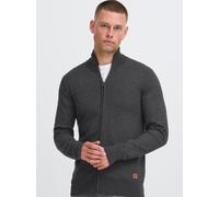 Strickjacke BLEND "BHFippo", Herren, Gr. XL, charcoal mix, Feinstrick, 70% Baumwolle (Recycled), 30% Polyester (Recycled), unifarben, normal normal, hoch geschlossener Ausschnitt, Rippstrickbündchen,