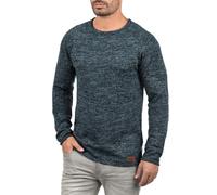 Blend BHDan Herren Strickpullover Feinstrick Pullover mit Rundhalsausschnitt Baumwollmischung Label-Patch Regular fit, Größe:L, Farbe:Navy (70230)