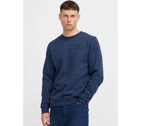 Rundhalspullover BLEND "BHSweatshirt", Damen, Gr. 3XL, blau (marineblaus), Sweatware, 50% Baumwolle, 50% Polyester, unifarben, Basic, regular fit normal, Rundhals, eingesetzt, Pullover Rundhalspullove