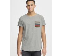 T-Shirt BLEND "T-Shirt BHElandro", Herren, Gr. XXL, grau (stone mix), Web, Obermaterial: 85% Baumwolle CO. 15% Viskose LENZING ECOVERO CV LenzEcov., casual, regular fit normal, Rundhals, Kurzarm, Shir