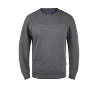 Longpullover BLEND "BHTok", Herren, Gr. M, iron gate, Sweatware, 80% Baumwolle, 20% Polyester, meliert, normal normal, Rundhals, eng, Pullover Longpullover, Klassisches Sweatshirt mit Rundhalsausschni