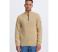Troyer BLEND "BHMFINTOS", Herren, Gr. L, crockery, Feinstrick, 70% Baumwolle (Recycled), 30% Polyester (Recycled), unifarben, normal normal, hoch geschlossener Ausschnitt, Pullover Troyer, Stilvoller