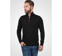 Blend BHRobin Herren Strickpullover Troyer Feinstrick Pullover mit Troyerkragen Rippbündchen Baumwollmischung Regular fit, Größe:L, Farbe:Black (70155)