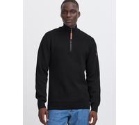 Troyer BLEND "BHMFINTOS", Herren, Gr. S, schwarz, Feinstrick, 70% Baumwolle (Recycled), 30% Polyester (Recycled), unifarben, normal normal, hoch geschlossener Ausschnitt, Pullover Troyer, Stilvoller T