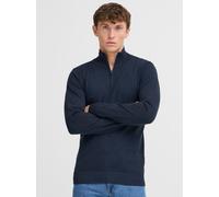 Troyer BLEND "BHCassri", Herren, Gr. S, marineblaus, Feinstrick, 100% Polyester, meliert, Basic, normal normal, hoch geschlossener Ausschnitt, Pullover Troyer, Stilvoller Troyer mit Reißverschluss (36