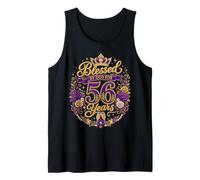 Blessed by God for 56 Years Old Women 56th Birthday Queen Tank Top