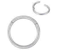BLESSMYLOVE Silber 1.0mm 9mm Nasenring Hoop 316L Chirurgenstahl Knorpelohrring Septum Clicker Ring Edelstahl Klappbarer Segmentring Lippenring Conch Daith Helix Rook Tragus Snug Body Piercing Schmuck