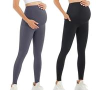 Blickdichte Umstandsleggings High Waist Umstandshose Damen Schwangerschaft Leggings Lang Stretch Schwangere Hose