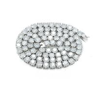 Bling Bling NY Unisex-Tennis-Halskette, 1-reihig, Silber-Finish, künstlich hergestellte Diamanten, 3 mm, 4 mm, 5 mm, 6 mm, Solitär-Halsband, Tenniskette, 40,6-76,2 cm, Armband 16,5-22,9 cm, 61 cm