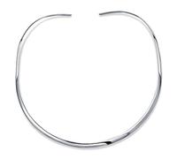 Bling Jewelry Basic Einfach Dünne Flat Halsreif Slider Offen Collar Contoured Statement Necklace For Freundin .925 Silver Sterling Add Pendant 3Mm