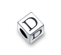 Bling Jewelry Bsperren Buchstabe D Alphabet Initialee Charme Bead Für Frauen Für Teen .925 Sterling Silber Für Europäische Armband