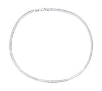 Bling Jewelry Damen 18 Zoll .925 Sterling Silber Schlanker 3,5 Mm Flacher Omega-Schlangenflexibler Herringbone-Choker-Halsreif Hergestellt In Italien