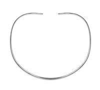 Bling Jewelry Einfache Einfache Dünne Flache Halsreif Schieberegler Offene Kragen Konturierte Aussage Halskette Für Frauen .925 Silber Sterling Hinzufügen Anhänger 2Mm