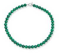 Bling Jewelry Einfache schlichte westliche Schmuck Dunkelwaldgrün Imitation Malachit Runde 10MM Perlenstrang Choker Halskette für Frauen Silber plattierter Verschluss 15 Zoll