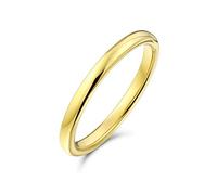 Bling Jewelry Einfacher minimalistischer dünner stapelbarer Kuppel-Paarring aus Titan, polierter 14K vergoldeter Ring für Männer und Frauen 2MM