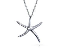 Bling Jewelry Hawaii Ocean Sea Life Tropical Beach Vacation Großer Nautischer Seestern Anhänger Halskette Für Frauen Jugendliche .925 Sterling Silber