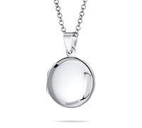 Bling Jewelry Personalisierte Einfache Schlichte Runde Foto Medaillons Für Frauen Und Teenager Poliert .925 Silber Medaillon Halskette Anhänger Hält Bilder