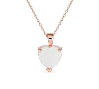 Bling Jewelry Romantische Braut Danity Opulenz Edelstein 5CT Solitär Weiß Krappenfassung Kreierter Opal Herzform Anhänger Halskette Für Frauen Rosévergoldet .925 Sterlingsilber Oktober Geburtsstein