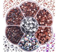Blinginbox 3000 Stück gemischte Größen Kristalle AB DMC Hot Fix Strass Glas Strass Rot Hotfix Strasssteine zum Aufbügeln... Mixed size(ss6-ss30) champagnerfarben
