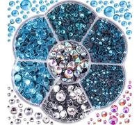 Blinginbox 3000 Stück gemischte Größen Kristalle AB DMC Hot Fix Strass Glas Strass Rot Hotfix Strasssteine zum Aufbügeln... capri blue