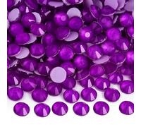BLINGINBOX Hotfix Strasssteine für Kleidung, Hotfix-Strasssteine, Kristall-Edelsteine für Bastelarbeiten, Dekoration, Dk.Amethyst Neon, SS16, 1440 Stück
