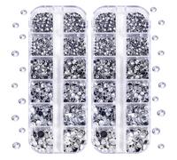 BLINGINBOX Hotfix-Strasssteine, insgesamt 5200 Stück, gemischte Größen, runde Kristalle, Glassteine für Kostüm-Schmuckherstellung (crystal)