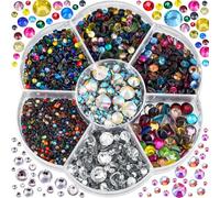 BlinginBox Hotfix Strasssteine Set 3000 Stk Mix für Textilien SS10-SS30