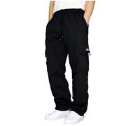 Blingko Winter Arbeitshose Herren Regular Fit Cargo Hose Elastische Taille Baumwollhose Basic Classic Trekkinghose Sweathose Arbeitshose Trainingshose Jogginghose Stretchbundhose