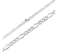 BlinqBlinq Figaro Silberkette 3mm 6mm 925 Sterling Silber Längen 40cm 50cm 60cm Silberschmuck Unisex Halskette für Herren oder Damen (60, 3mm)