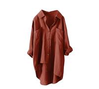 Blitzangebote des Tages Black Friday Angebote 2025 Ab Wann Leinenbluse Damen Lang Sommer Leinenhemd Knopfleiste Hemd Casual Lose Musselin Bluse Große Größen Leinen Shirt Longbluse Outlet Shop Sale