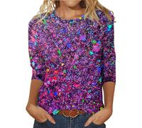 Blitzangebote des Tages Heute Befristet Bluse Chiffon Damen Schwangerschafts T Shirts Damen Silbernes Oberteil Damen Metallic Tshirt Damen Neutral Schrift Lockeres Top Damen Damen Sale Sommer Sale